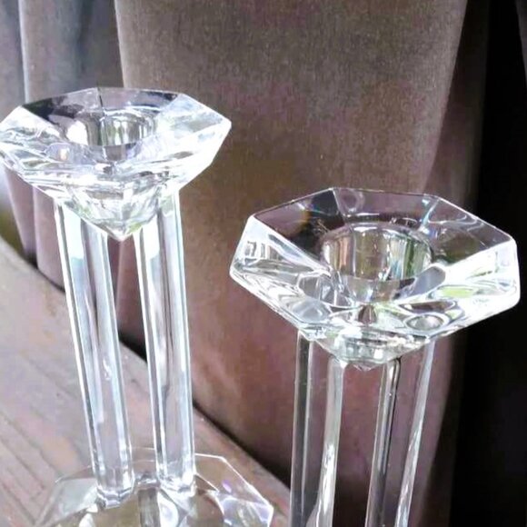A Pair of Fabulous Marc Aurel 24% Lead Crystal Bleikristall Candle Holders - Picture 8 of 10